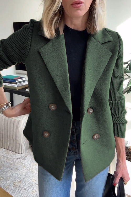 SORELLE - Elegant Knit-Sleeve Blazer
