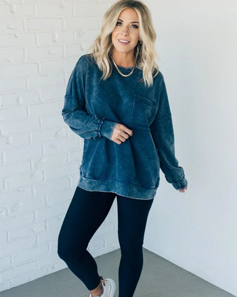 ARIEL - Premium French Terry Acid Wash Pullover