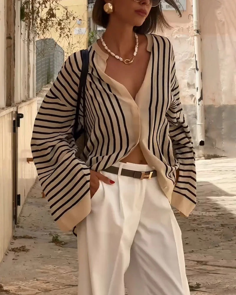 Ravelle™ | Elegant Striped Shirt
