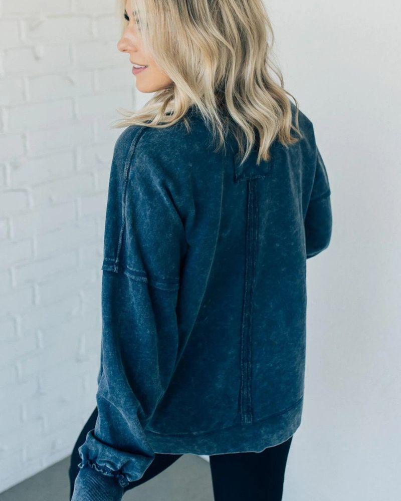 ARIEL - Premium French Terry Acid Wash Pullover