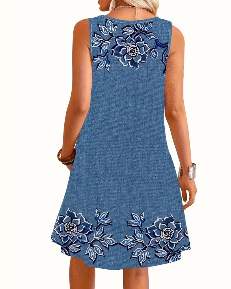 LORELLA™ | Sleeveless Denim Dress