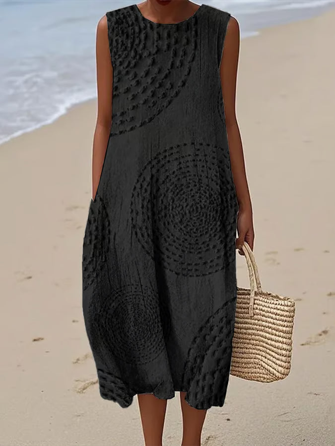 Maerisse™ | Textured Sleeveless Maxi Dress