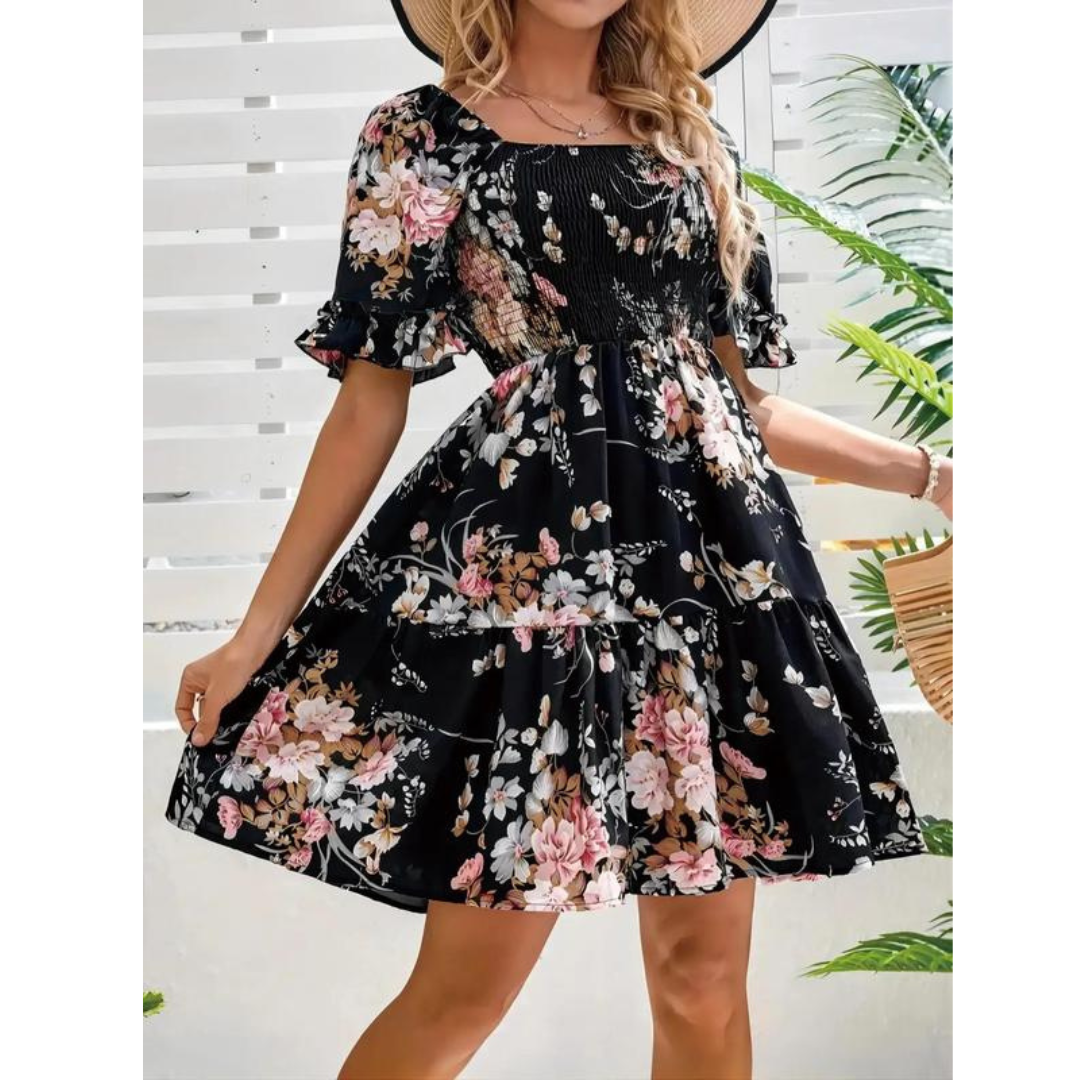 AMARA™ | Elegant Flounce Sleeve Dress