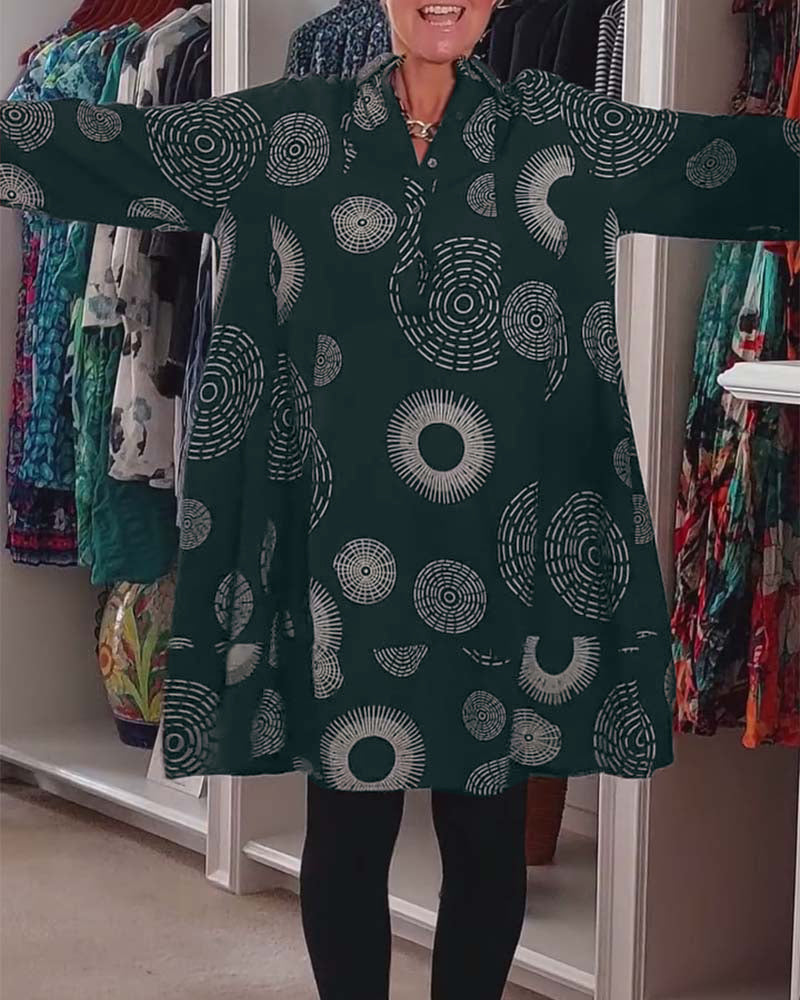 Meliora™ | Casual Geometric Print Dress