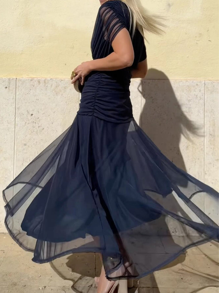 Women's Elegant Mesh Boutonniere Dress
