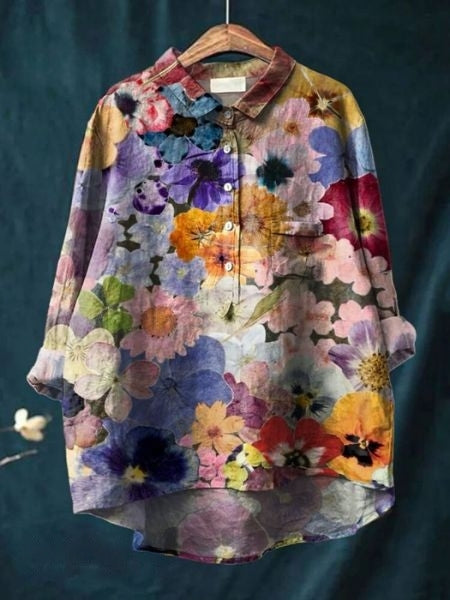 Donna™ - Tummy covering floral shirt