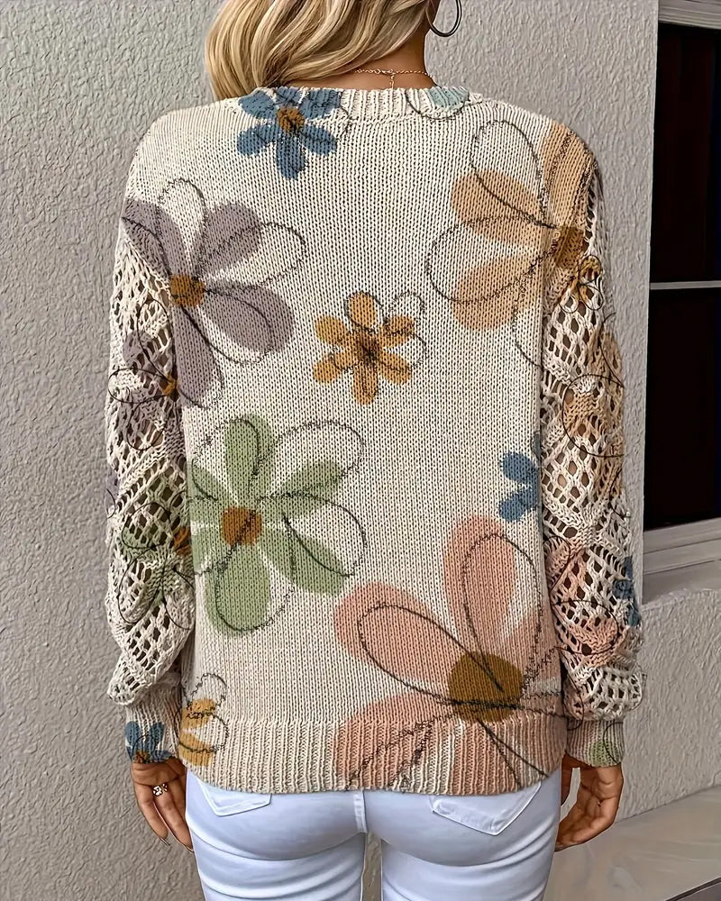 Cynora™ | V-Neck Open Knit Sweater