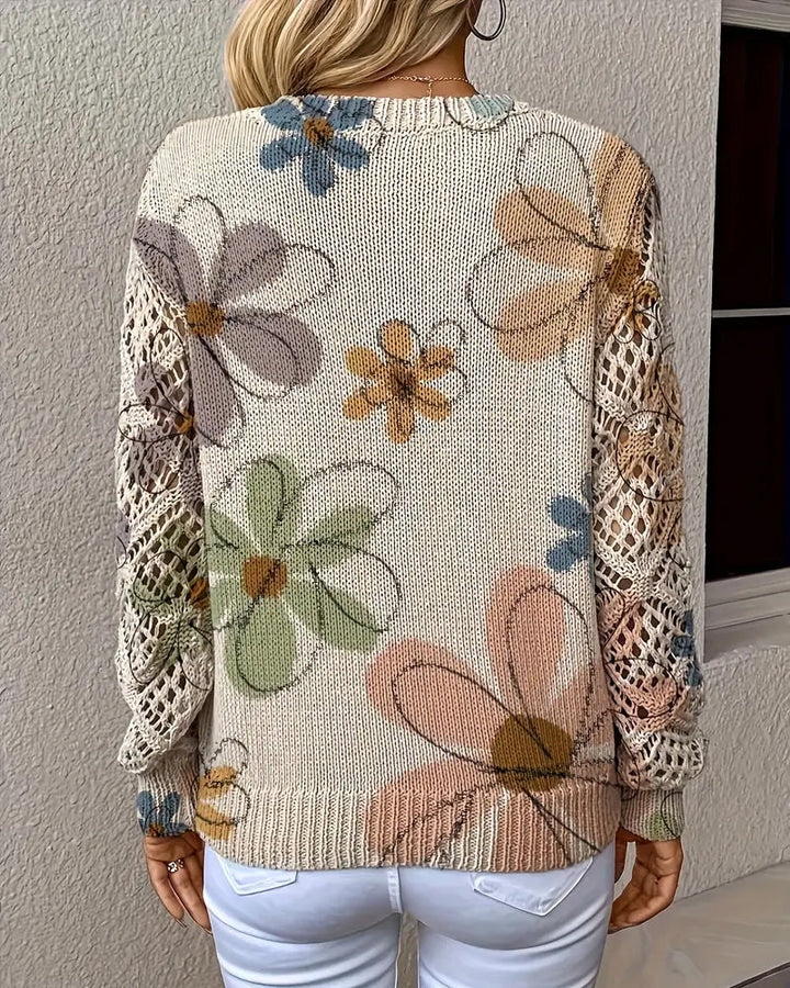 Cynora™ | V-Neck Open Knit Sweater