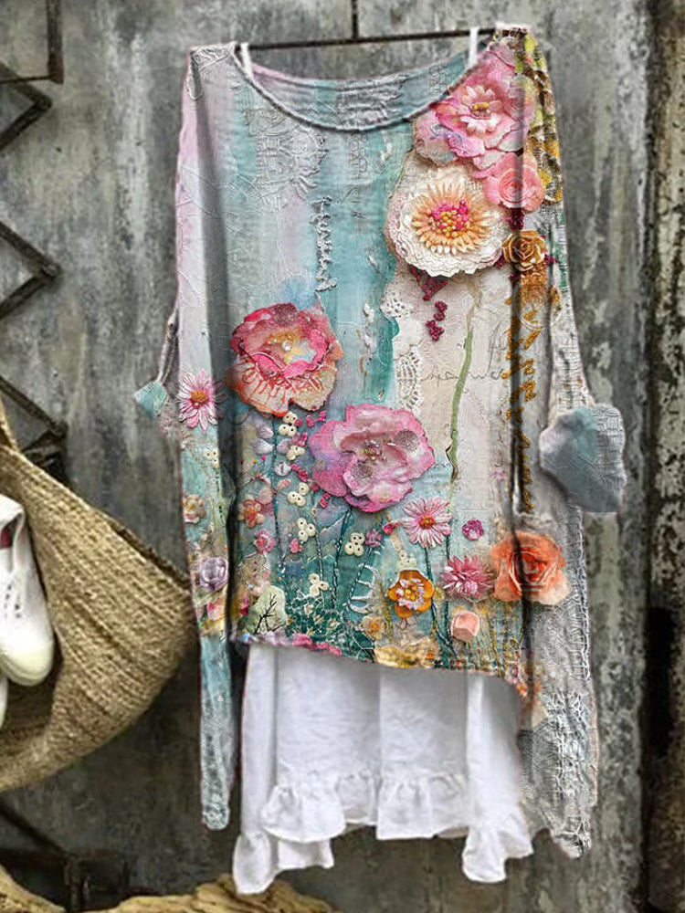 Cressida - Chic Artistic Print Top