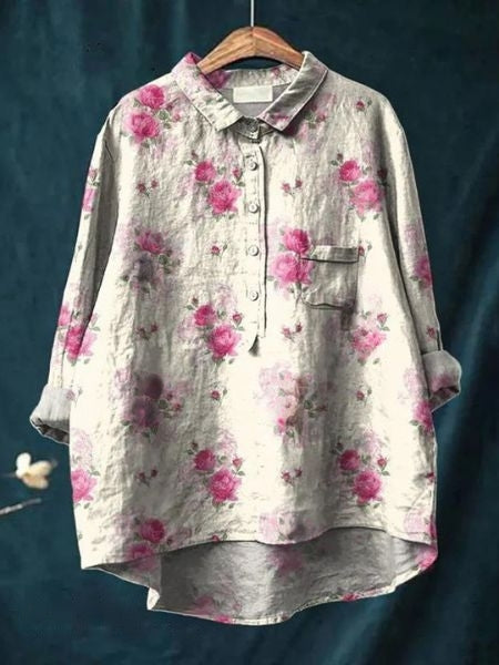 Donna™ - Tummy covering floral shirt