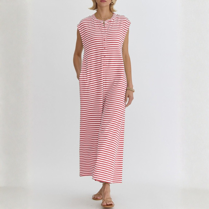 MARLENE™ | Striped Wide-Leg Jumpsuit