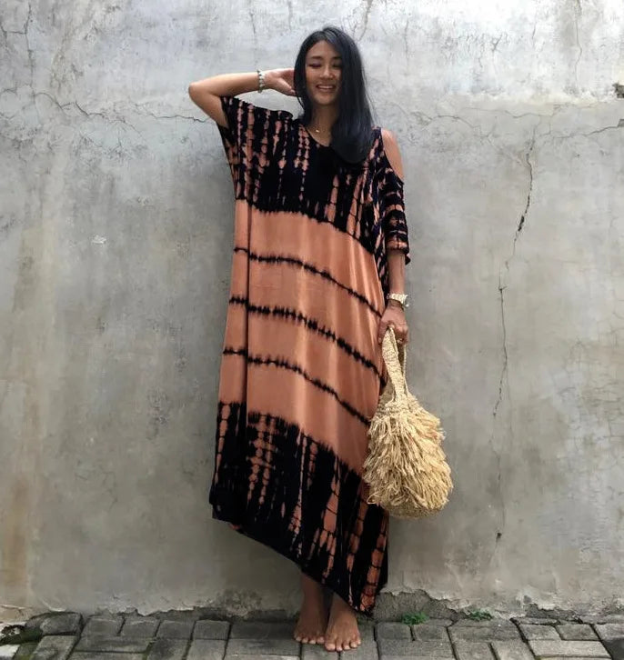 Neraya™ | Bohemian Off-Shoulder Maxi Beach Dress