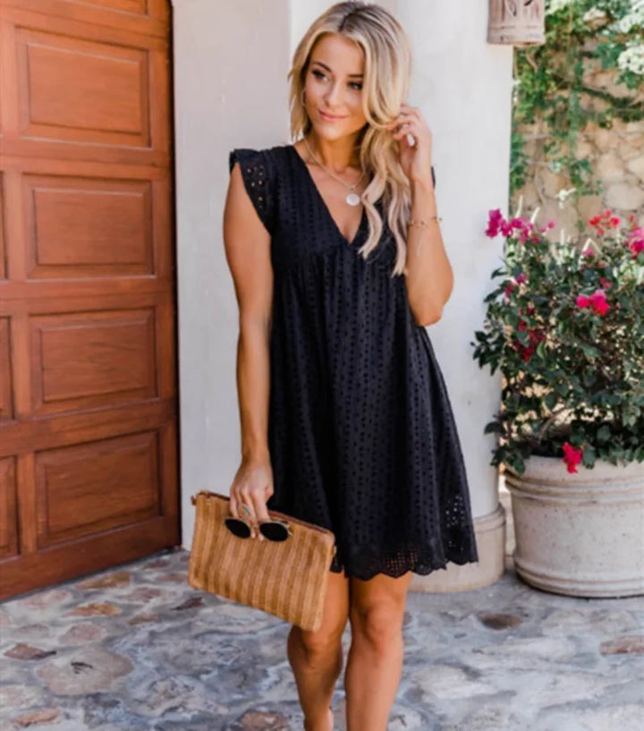 HEDY™ - ELEGANT V-NECK DRESS