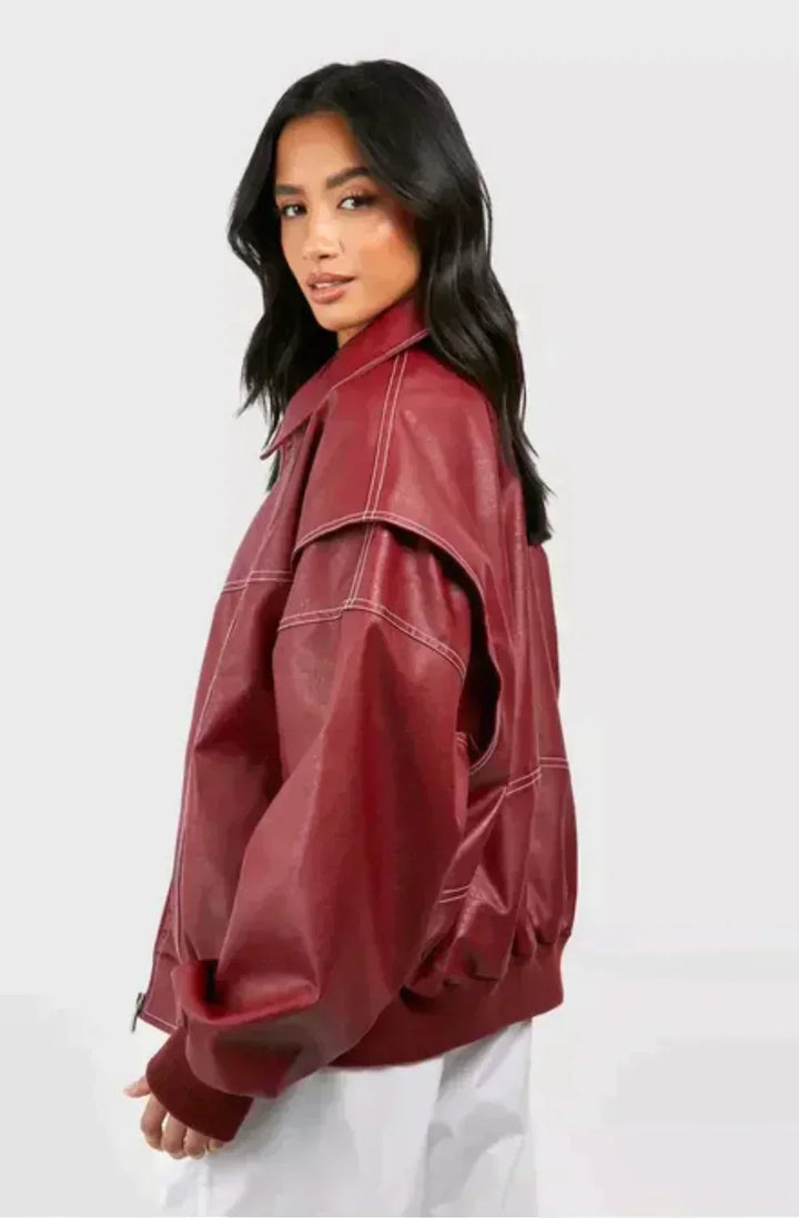 Naenia™ | Leather Bomber Jacket