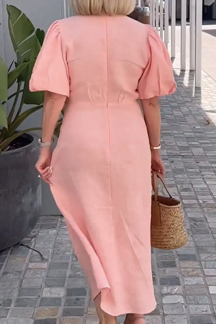 Natasha™ Elegant V-Neck Dress