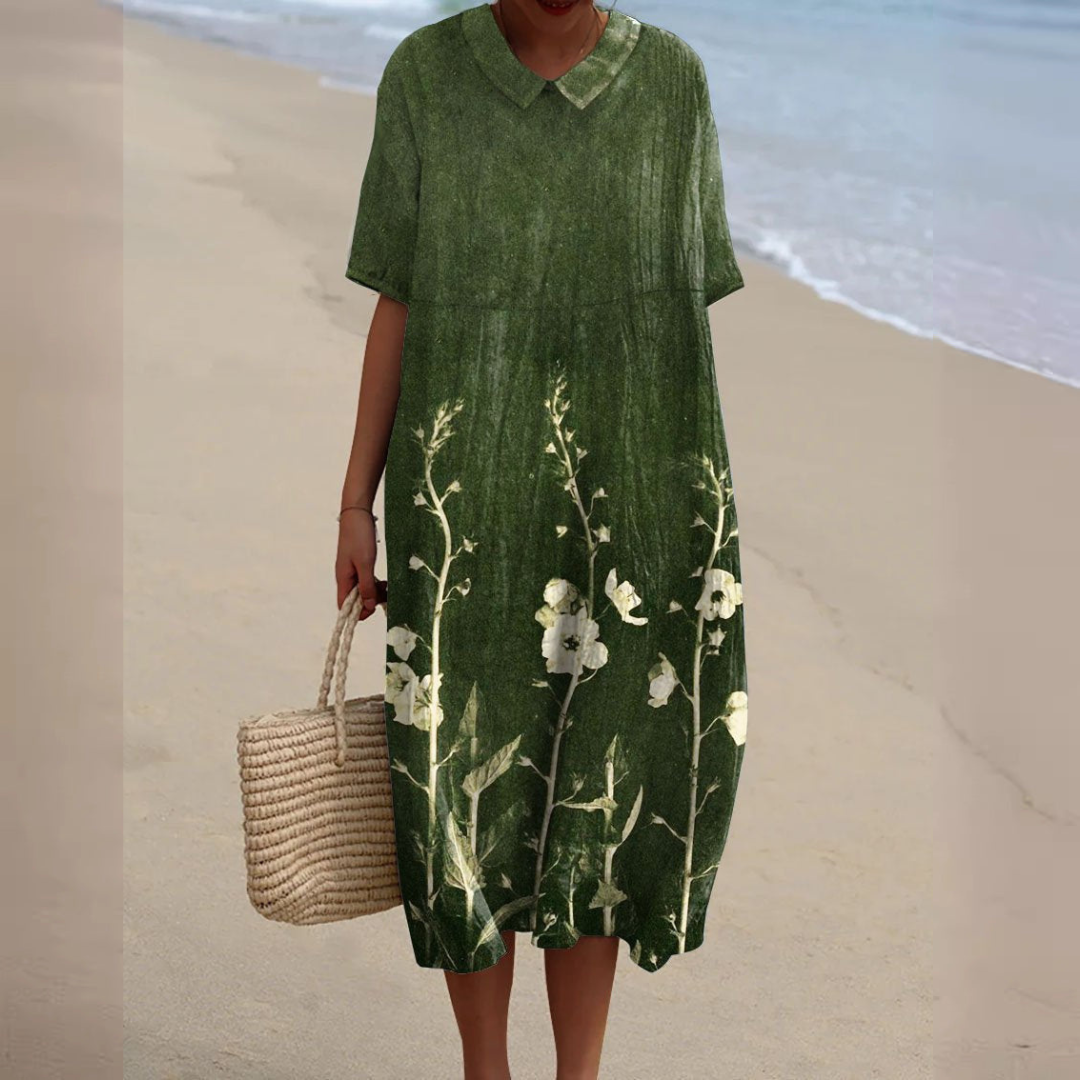 Zara™ - Cheerful Floral Dress With Tummy Coverage