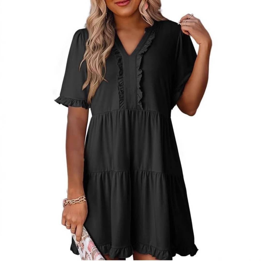 Shaila™ | Casual V-Neck Mini Dress