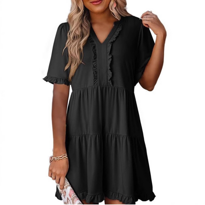 Shaila™ | Casual V-Neck Mini Dress