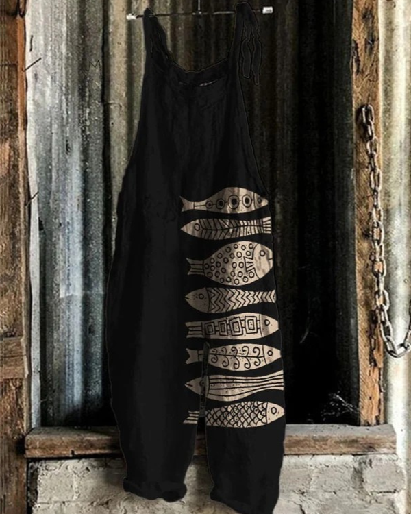 Harper - Fish-Inspired Japanese Art Jumpsuit