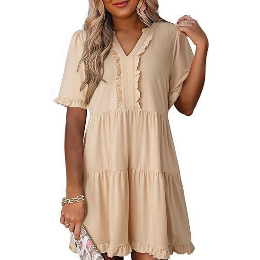 Shaila™ | Casual V-Neck Mini Dress