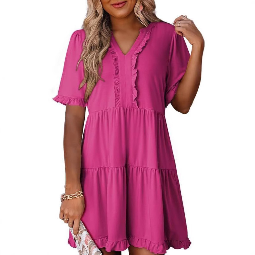 Shaila™ | Casual V-Neck Mini Dress