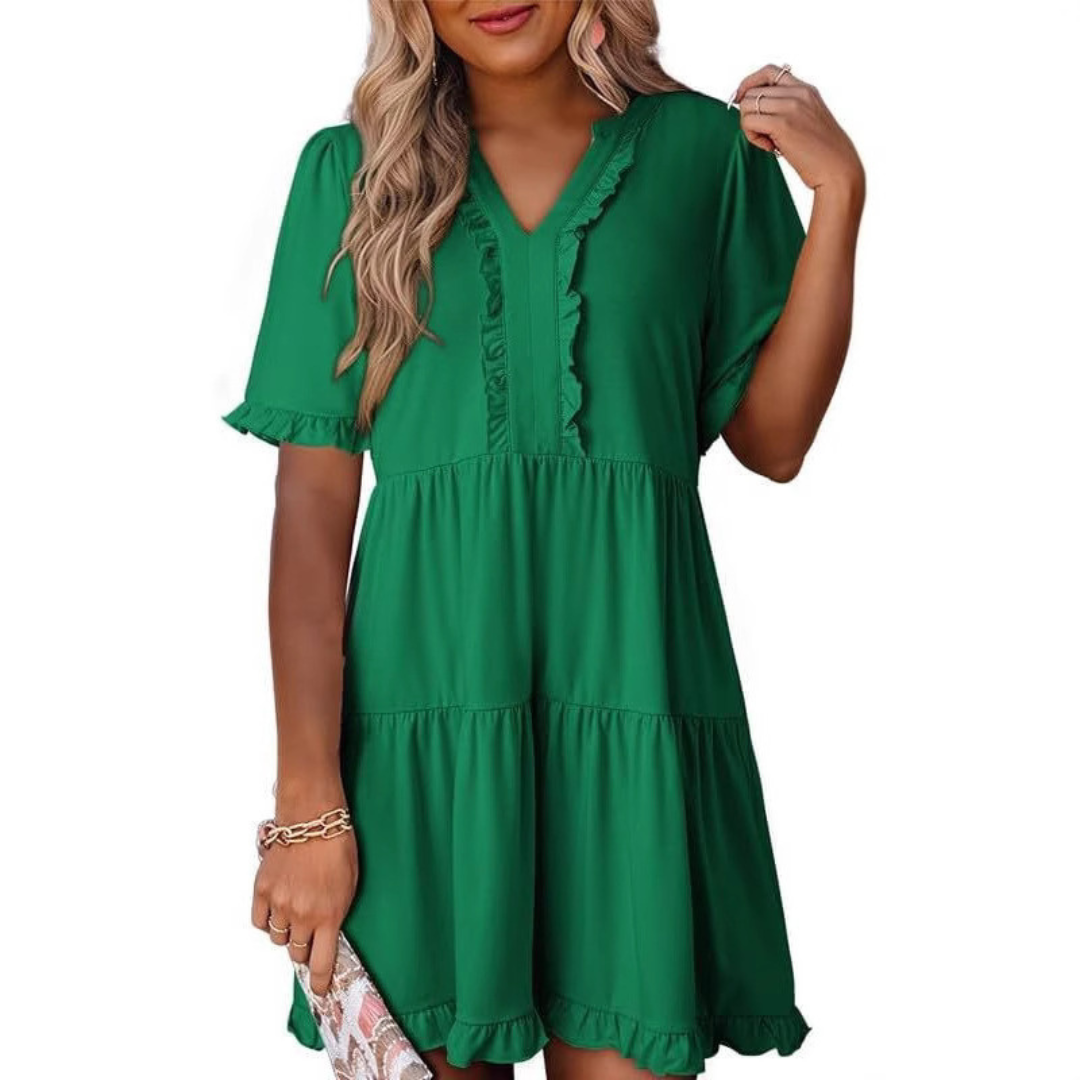 Shaila™ | Casual V-Neck Mini Dress