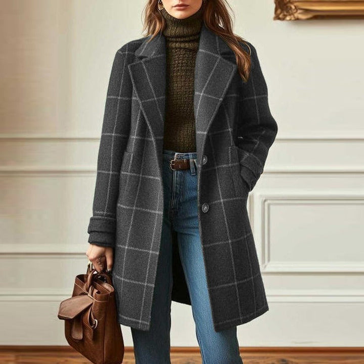 Women’s Classic Checked Button Front Coat