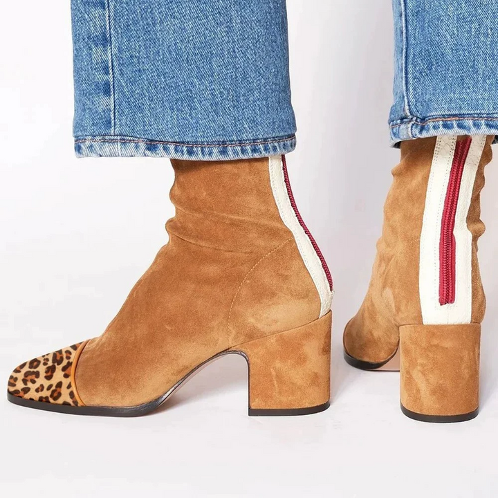 Women’s Soft Suede Block Heel Ankle Boots