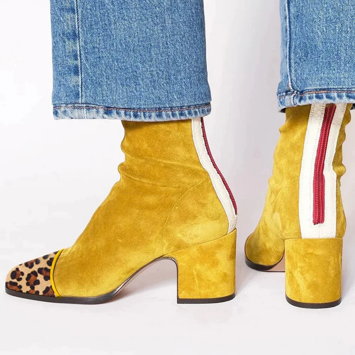 Women’s Soft Suede Block Heel Ankle Boots