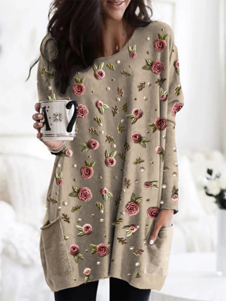 Soraya - Classy Rose-Printed Tunic