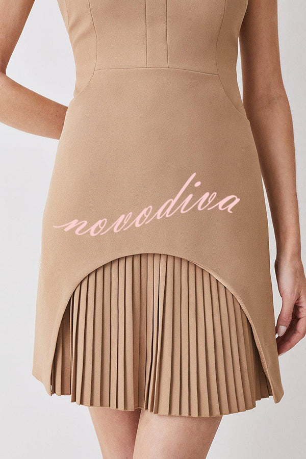 Novira™ | Patchwork Pleated Hem Statement Dress