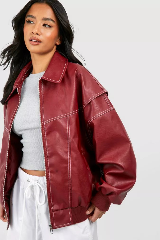 Naenia™ | Leather Bomber Jacket