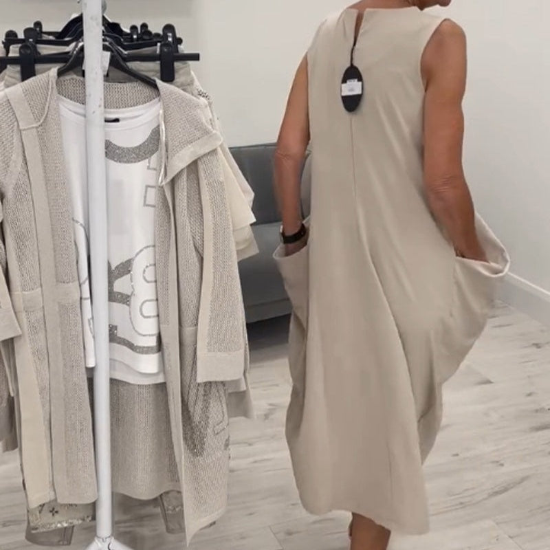 Noraya™ | Simple Sleeveless Dress with Pockets