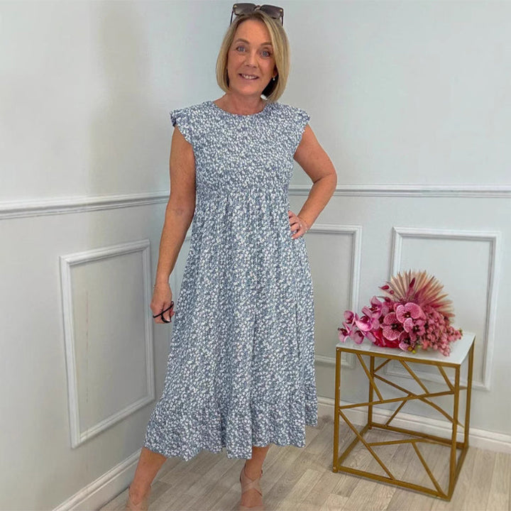 Celya™ | High-Waisted Floral Print Dress
