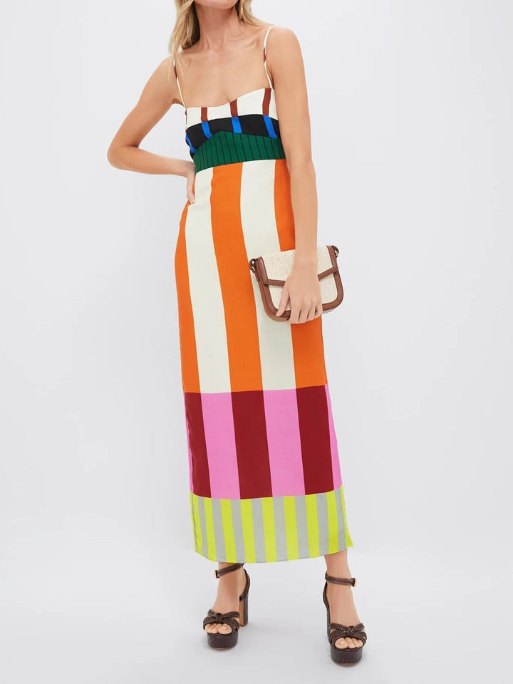 Paloma™ | Elegant Multicolor Maxi Dress